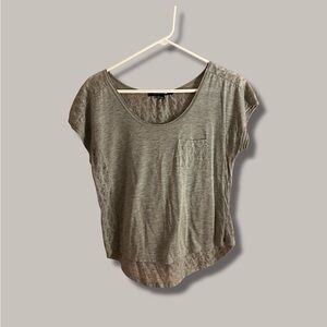 Forever 21 Gray Short Sleeve Top with Detailed Back